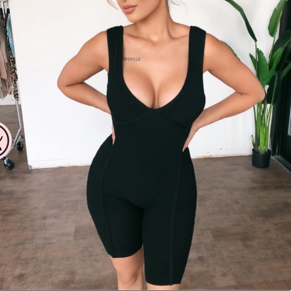 Black small tank jumpsuit